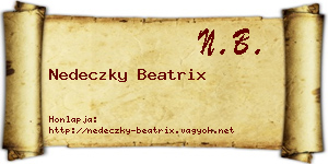 Nedeczky Beatrix névjegykártya